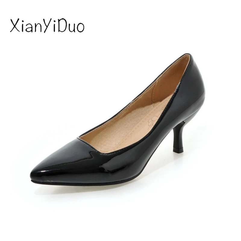 Xianyiduo/2018 весенне осенняя женская обувь пикантные туфли лодочки с острым носком на