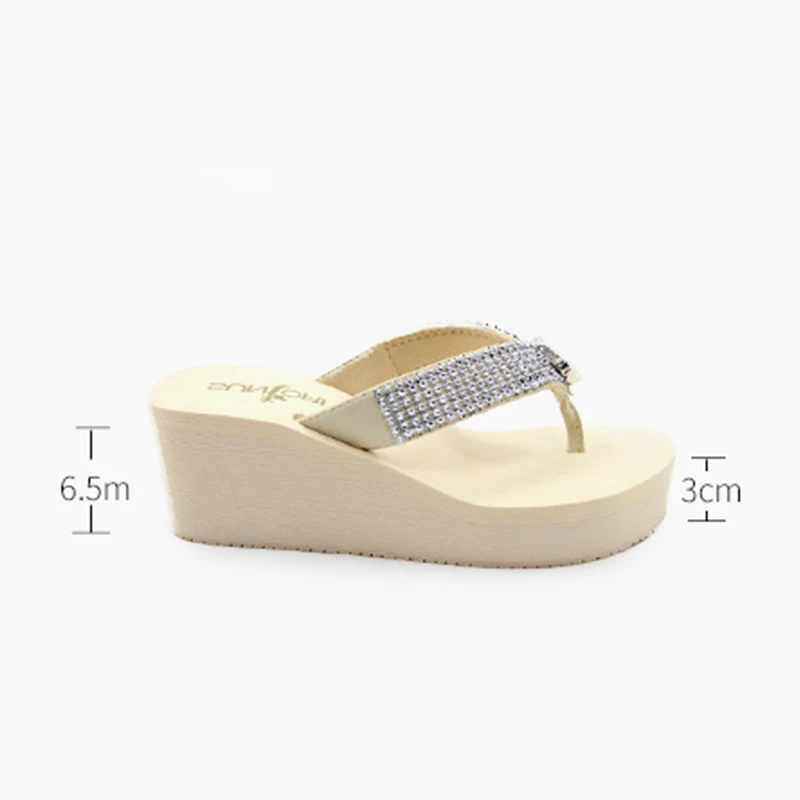 Женские шлепанцы женская обувь новинка 2017 летняя на танкетке с каблуком модная