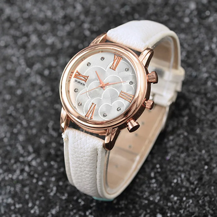 

Brand Womage Watch Quartz Casual Fashion Leather Relojes Hot Luxury Analog watches women ladies female unisex wristwatch