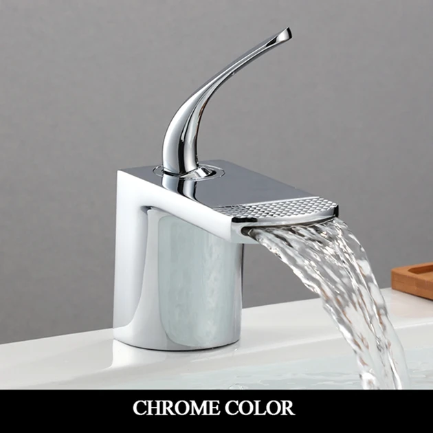 Chrome Color Кран для раковины, белый смеситель для раковины, кран для ванной комнаты, кран для горячей и холодной хромированной отделки, латунный кран для туалетной раковины, кран для воды torneira AL-2245 - Цвет: Chrome Color