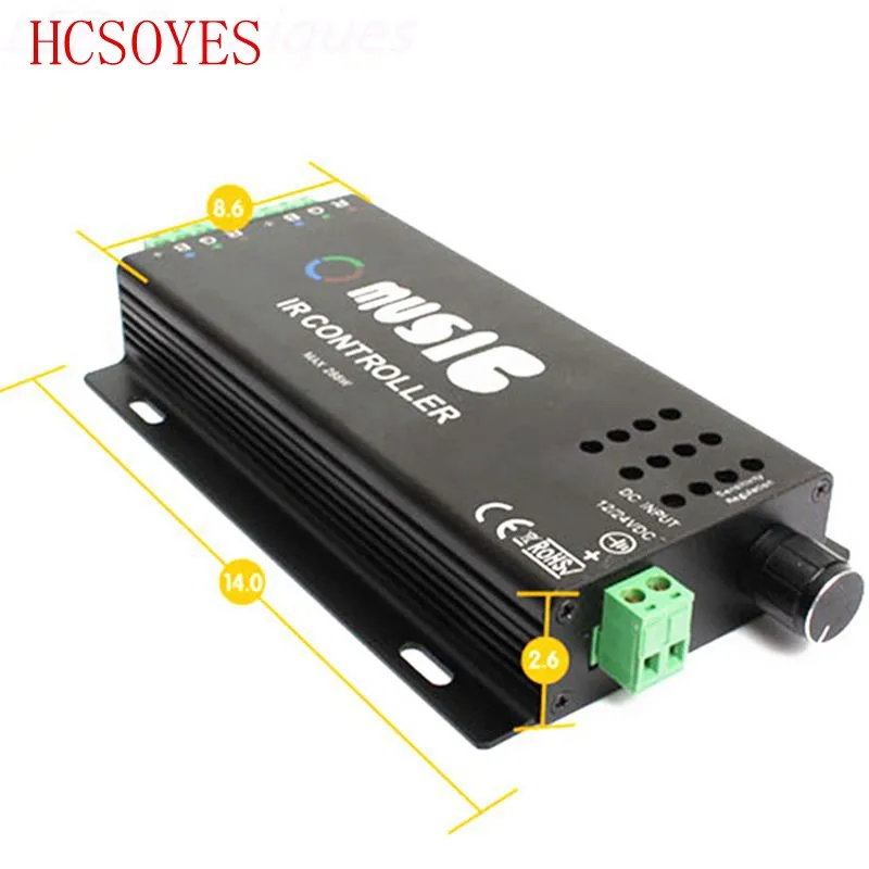 DC12-24V, 24 клавиши, музыкальный контроллер, 3 канала, ИК-пульт, RGB контроллер, чувствительный к звуку, для 5050 3528, Светодиодная лента, светильник