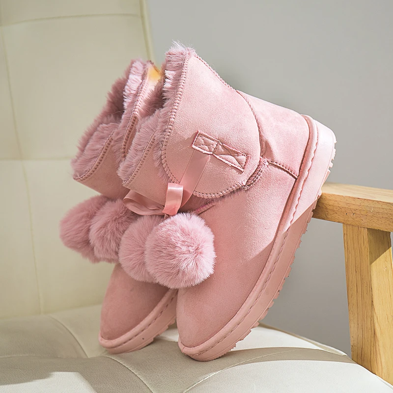HEE GRAND Poms/хит продаж модные женские зимние сапоги 4 цвета Прошитые теплые для