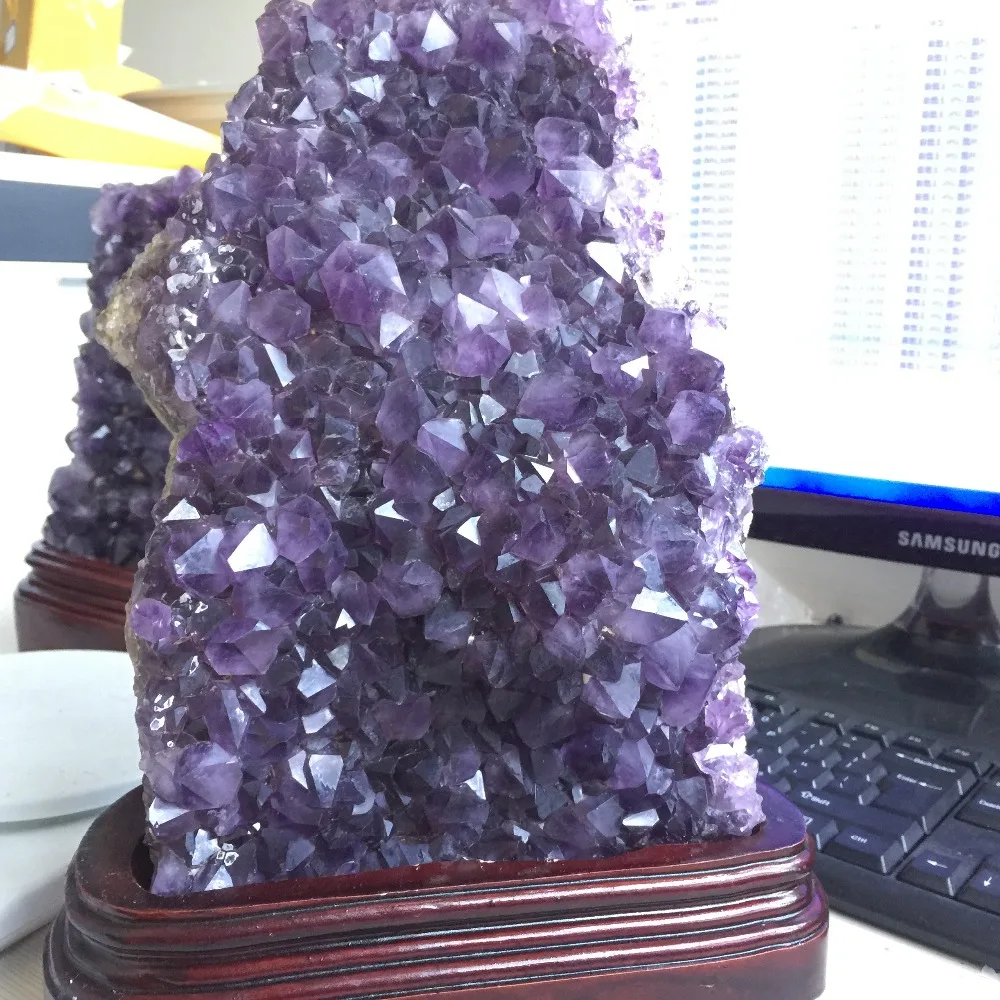 5 1 кг натуральный Глубокий фиолетовый аметистовая Друза Geode образец украшения