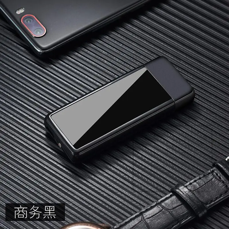 7 Полный Экран шаблон электронная usb-зажигалка Вольфрам турбо зажигалка интеллигентая(ый) сенсорный светодиодный двухсторонняя зажигалка - Цвет: 7