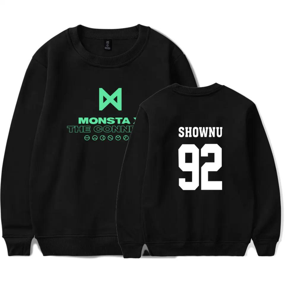 Новая мода K pop Корея MONSTA X идол группа Мода монолитные толстовки для женщин Fans