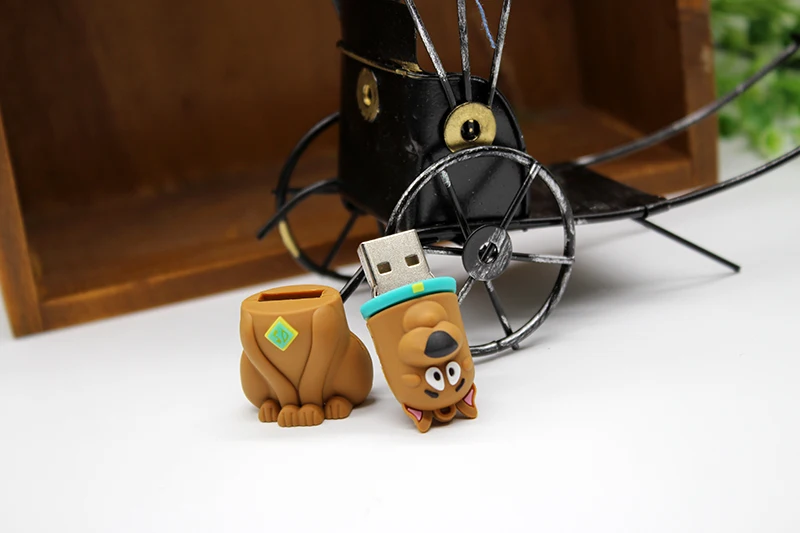 Мини-коричневая собака флэш-накопитель 64GB подарок Usb 2,0 флэш-память 4 ГБ 8 ГБ 16 ГБ оперативной памяти, 32 Гб встроенной памяти, мультфильм декоративная собака Usb флеш-накопитель u-диск