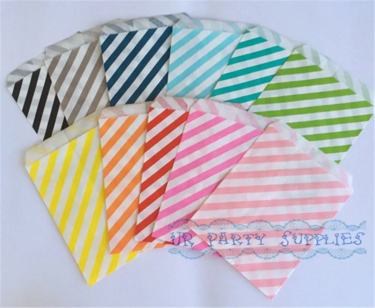 Бесплатная доставка 200 шт ВЕСЕЛЫЕ ярко розовые и белые бумажные мешки