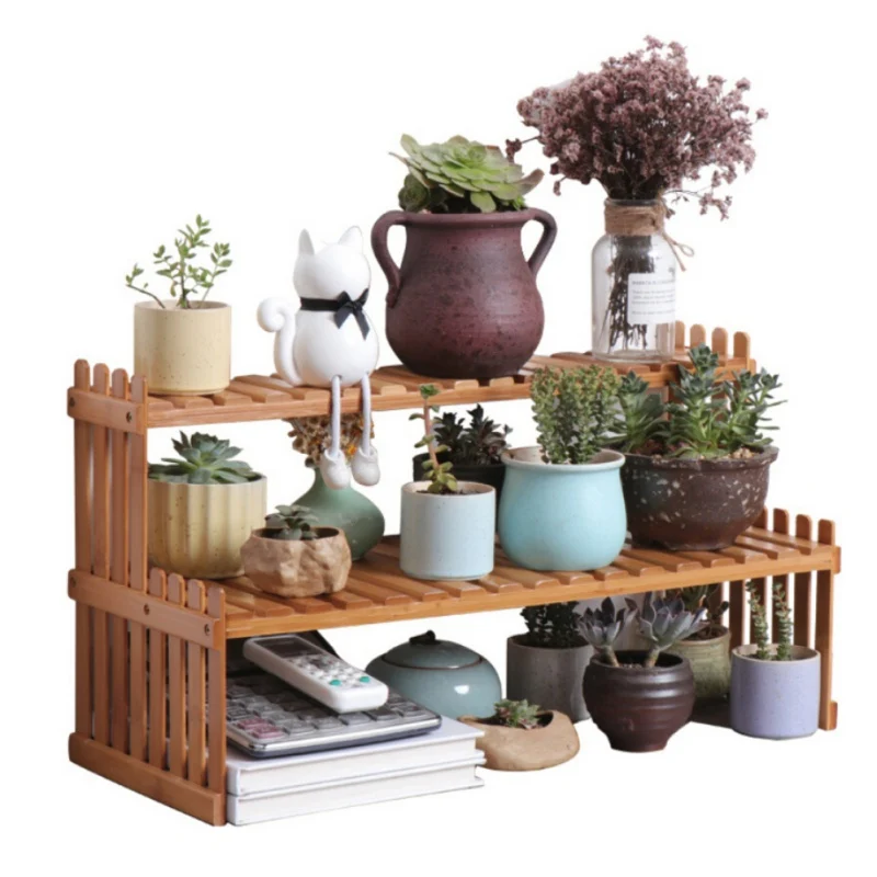 1/2 Tiers Desk Flowerpot Holer Desktop Small Flower Rack Indoor Balcony Floor-Standing Plant Stand Office | Дом и сад