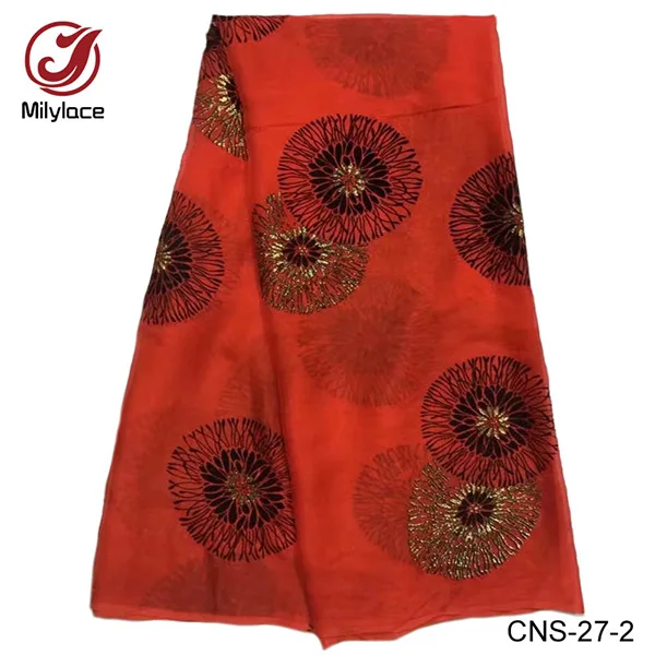 Milylace красивый Флора натуральный шелк шифон кружевной ткани 5 ярдов с