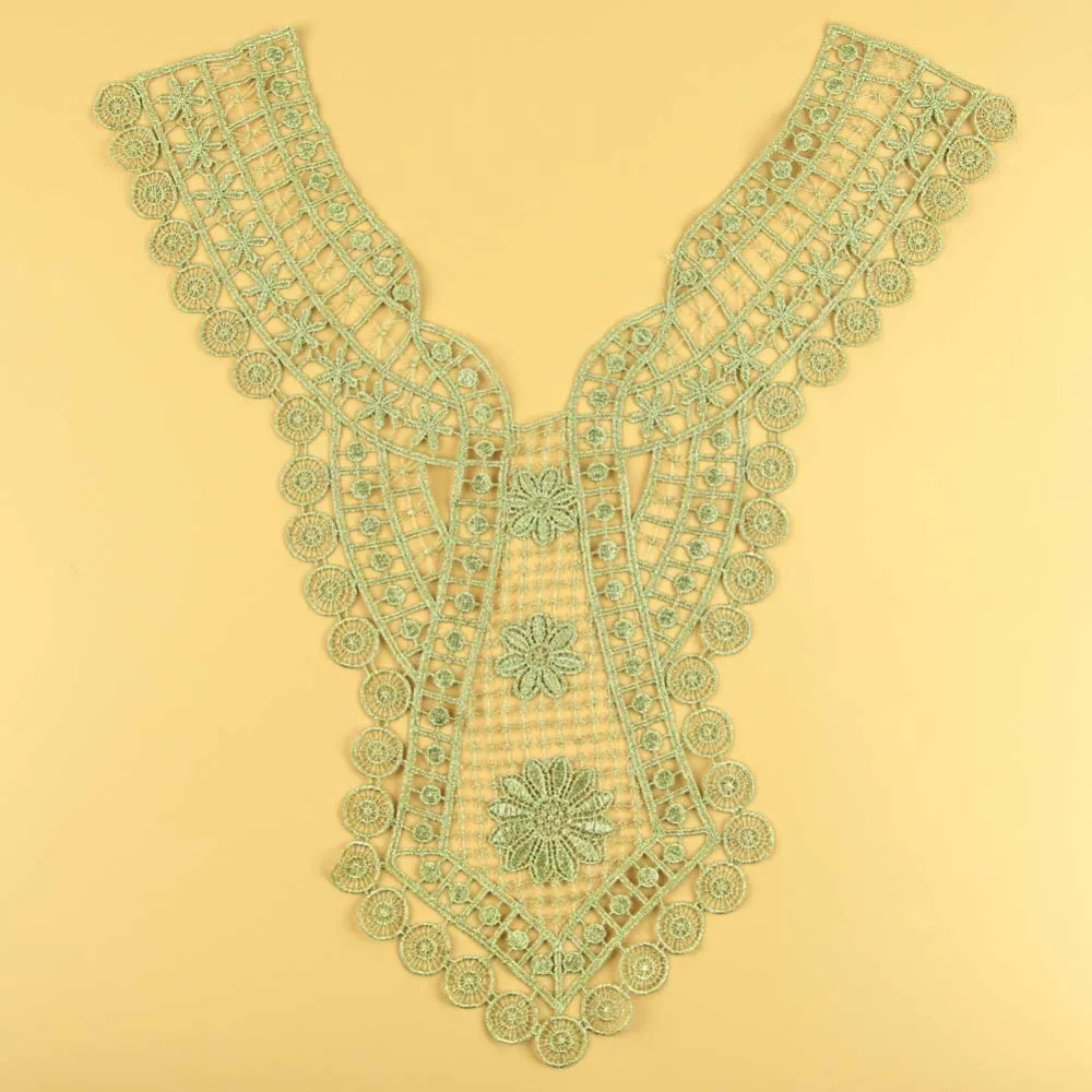 1 шт. мотив аппликация Золотой цветок декольте Воротник Венеция Кружева отделка