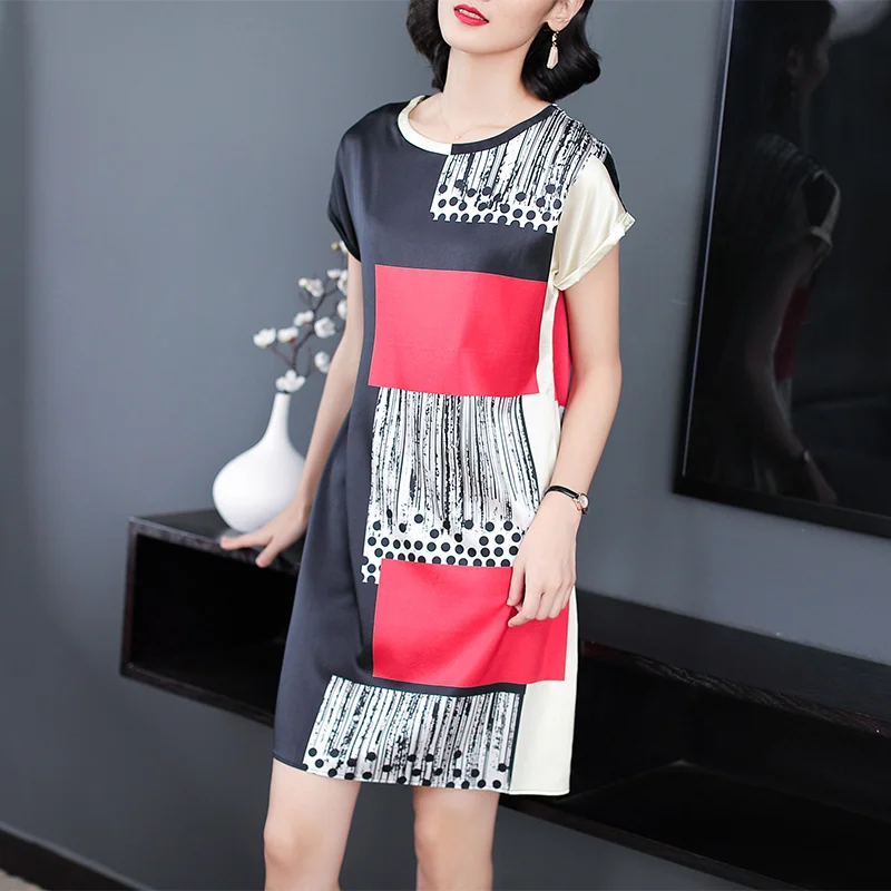 2018 новый летний Для женщин платье блокбастер сезон Ханчжоу шелк 35 45 платья