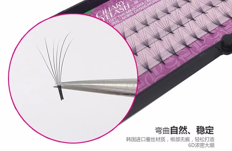 Pro 6 корней очаровательные Искусственные ресницы норковые волосы шелковые