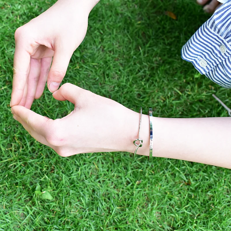 1 шт. выгравированы дышать манжеты браслет нержавеющая сталь вдохновляющий для