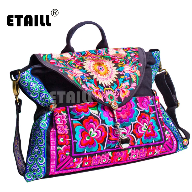 Новинка 2016 винтажная сумка в богемном стиле с вышивкой из бисера Hmong для
