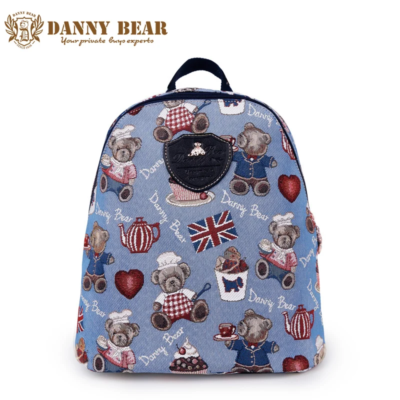 Danny Bear для девочек подростков синий маленький Рюкзаки повседневные школьников