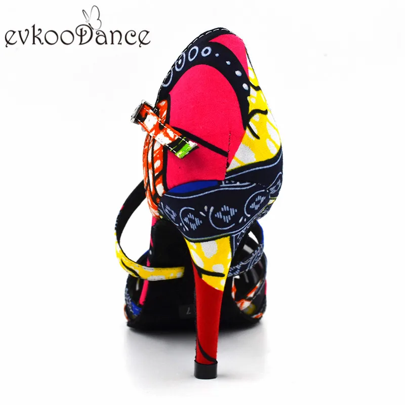 Женские Сатиновые туфли с красным цветком Zapatos De Baile черные сетчатые для