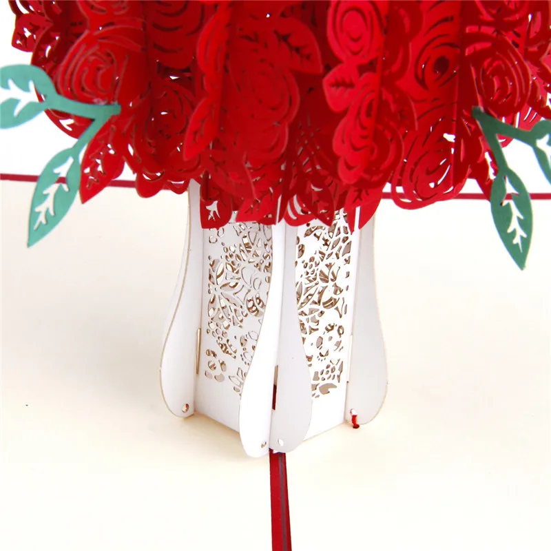 Подарок ручной работы с 3D розами поздравительные открытки днем рождения