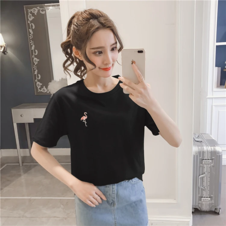 Женская футболка с коротким рукавом Camiseta feminina белая Повседневная цветочной