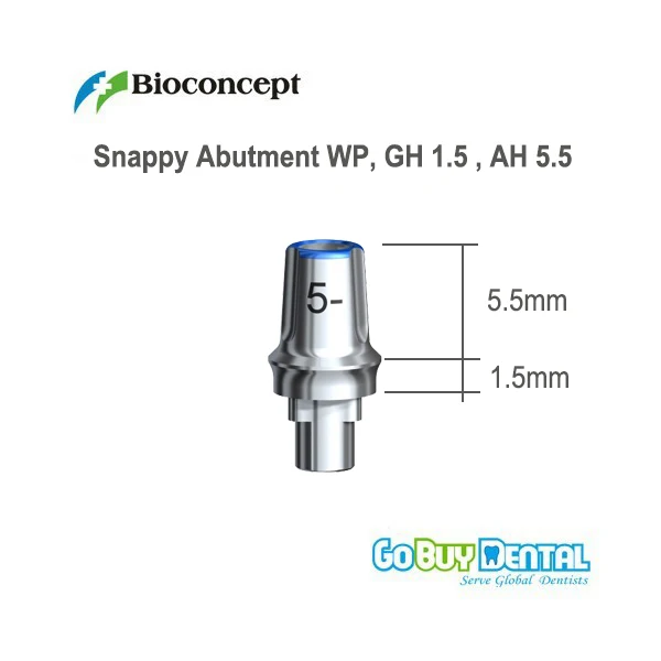 Запасная муфта Snappy Abutment WP GH1.5mm AH5.5mm (435804) совместимая с Нобелевской системой Biocare |