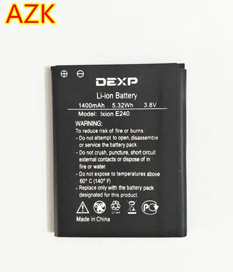 Высококачественный аккумулятор AZK 1400 мАч Ixion E240 для телефона DEXP E240|battery for|battery for