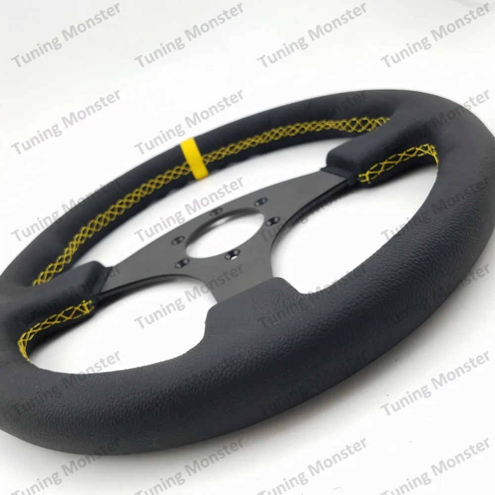 Tuning Monster Universal 330mm OM Genuine Leather Racing Steering Wheels Game With Logo | Автомобили и мотоциклы