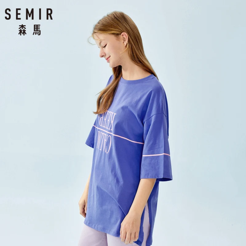 Женская хлопковая рубашка с вырезом Лодочка SEMIR женская длинными рукавами Lomg топ