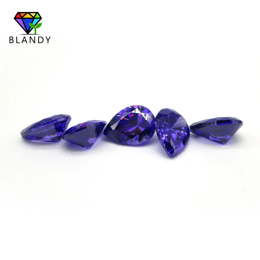 

Hot!! 2x3~13x18mm 5A Pear Cut Purple CZ Zircon Stones Loose Cubic Zirconia Soviet Stone Violet Synthetic Gems For DIY Jewellery