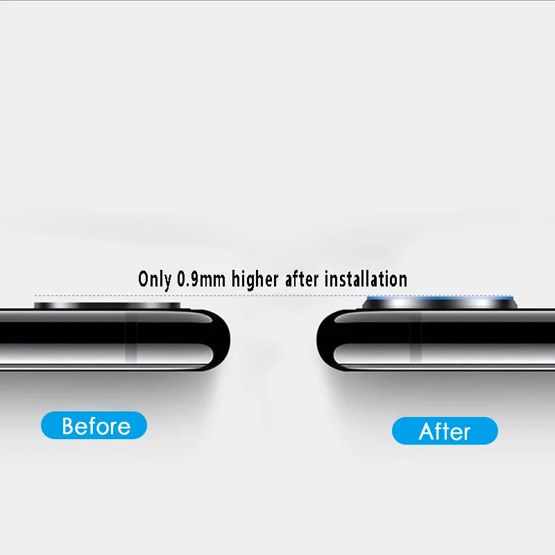 Metal Camera Lens Protective Ring+ Lens Protector 6D Transparent Tempered Glass Film For iPhone 6 6s Plus 7 8 Plus X XR XS Max