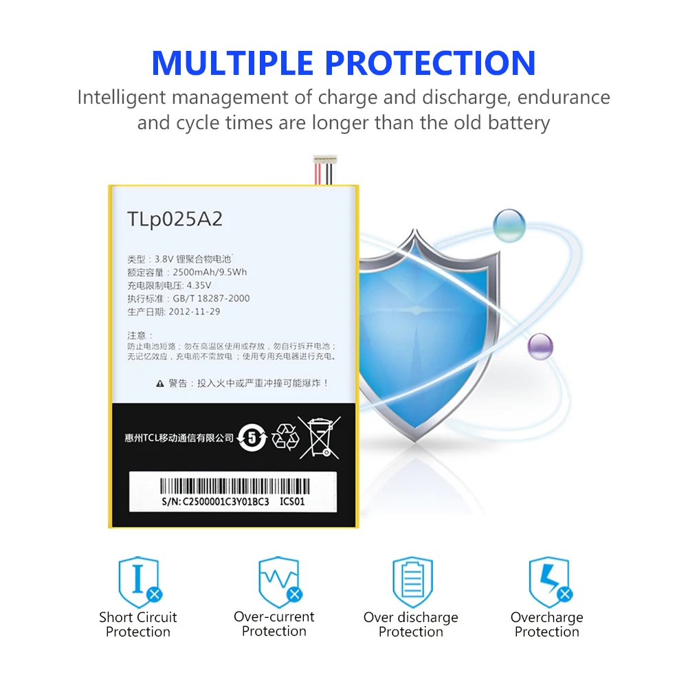 TLp025A1 2500 мАч аккумулятор для телефона + набор инструментов Alcatel One Touch Pop 3 (5 5) OT 5054D