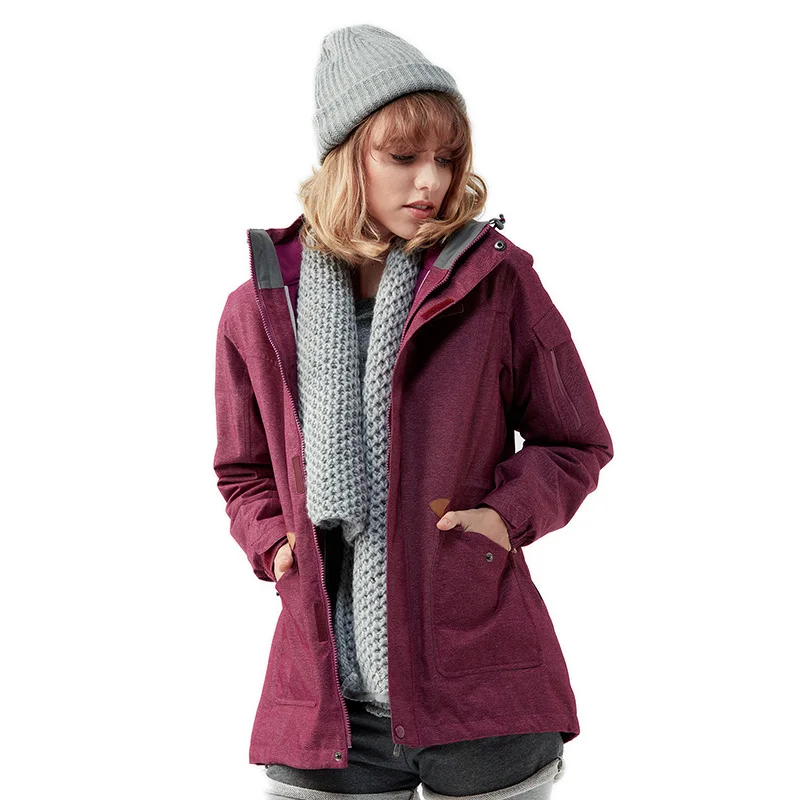 Женские длинные зимние спортивные теплые походные куртки для кемпинга