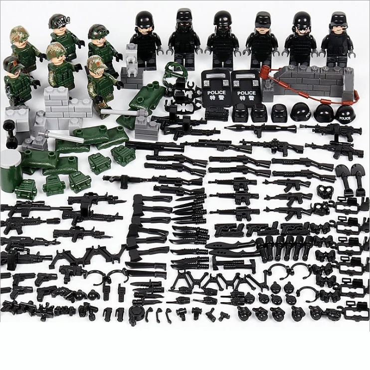 Военная Униформа полиции камуфляж commando войны куклы снаряжение оружием сборки