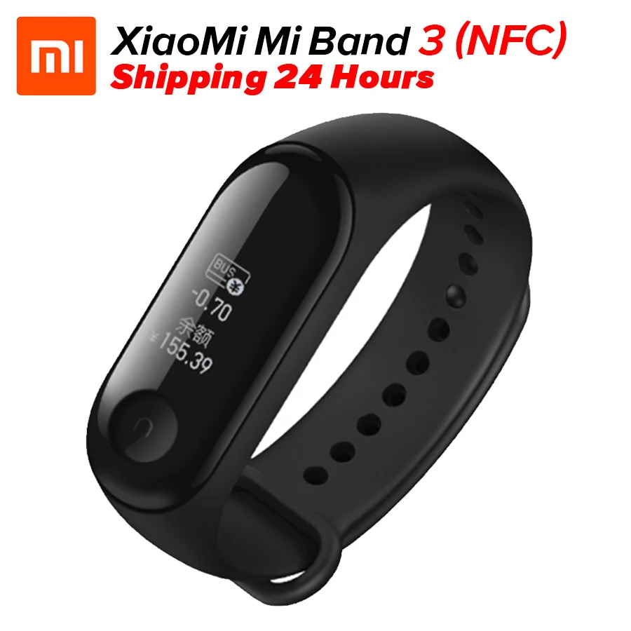 Xiao mi Band 3 NFC band фитнес-трекер монитор сердечного ритма 0 78 &quotOLED дисплей Сенсорная