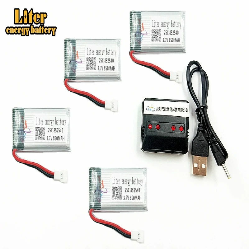 Детали для фотоаппарата X5 X5C 3 7 в 850 мАч 852540 25c Lipo 4 шт. + стандартная мощность
