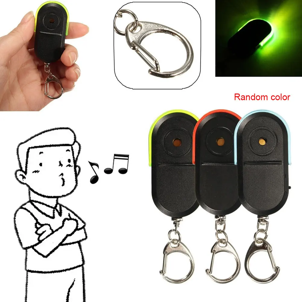 Свисток Звук светодиодный светильник анти потерянный сигнал тревоги Key Finder