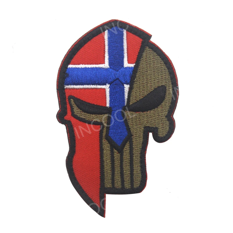 Norway Flag Дания Италии Канады, Норвегии, России, США Германия Словакия Чехия Словакия Румыния Национальный Флаг Молон ценник на основе технологии и вышивкой «череп» для патчи - Цвет: Norway Flag