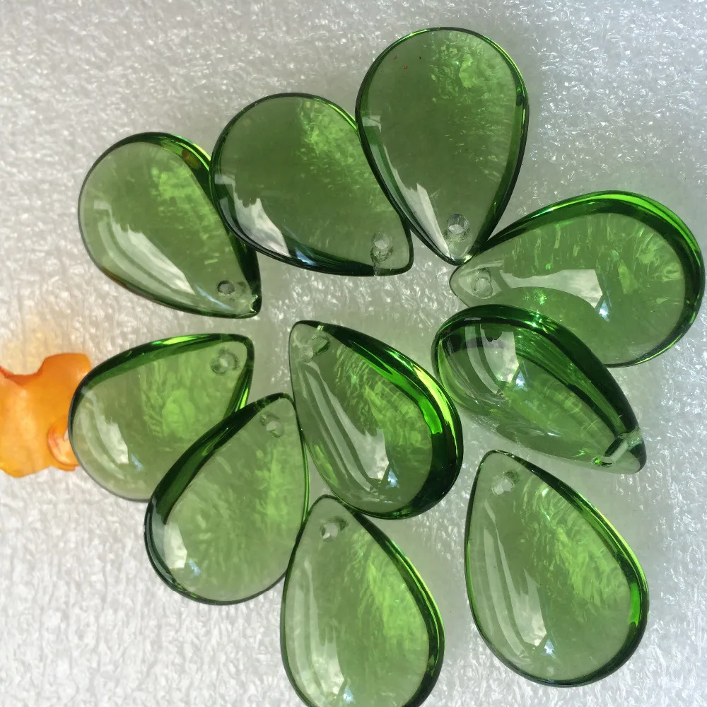 30 шт./лот оптовая цена 22*18 мм Красивые Кристальные зеленые стеклянные гладкие