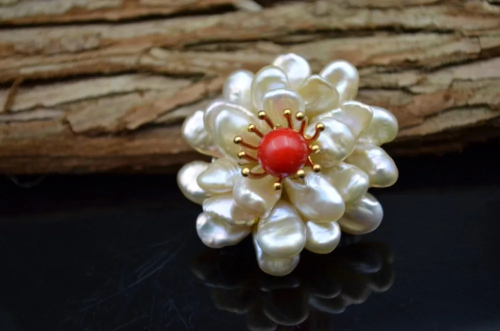 GLSEEVO натуральный пресноводный барокко Жемчуг цветок брошь Femme Bijoux аметист, Агат Броши для женщин двойного назначения ювелирные изделия GO0100