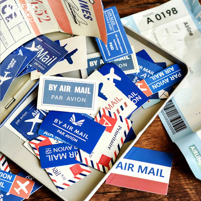 45 шт./упак. воздушной почтой Ретро Air Letter бумажные этикетки наклейки украшения DIY Наклейка для скрапбукинга канцелярские принадлежности