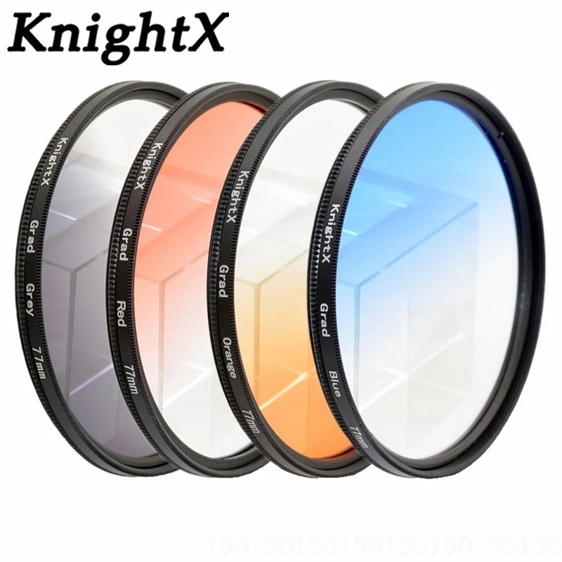 Фильтр для объектива KnightX ND 52 мм 58 67 77 градиентный Красный Синий Оранжевый Nikon canon d6