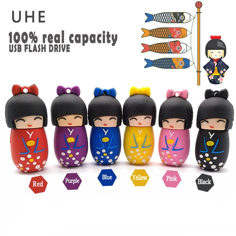 USB флешка 4 ГБ 8 16 32 64 мультяшная Японская девочка usb флеш накопитель милый roly poly toy