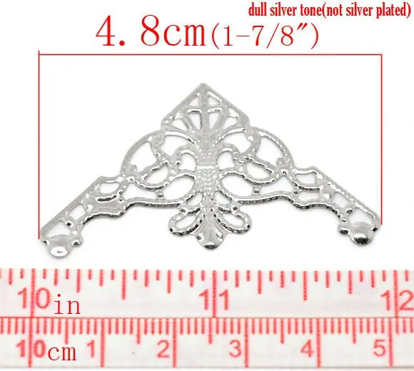 Doreenbeads розница серебристого цвета треугольные коннекторы 4 8x2 6 см в упаковке 50 шт.