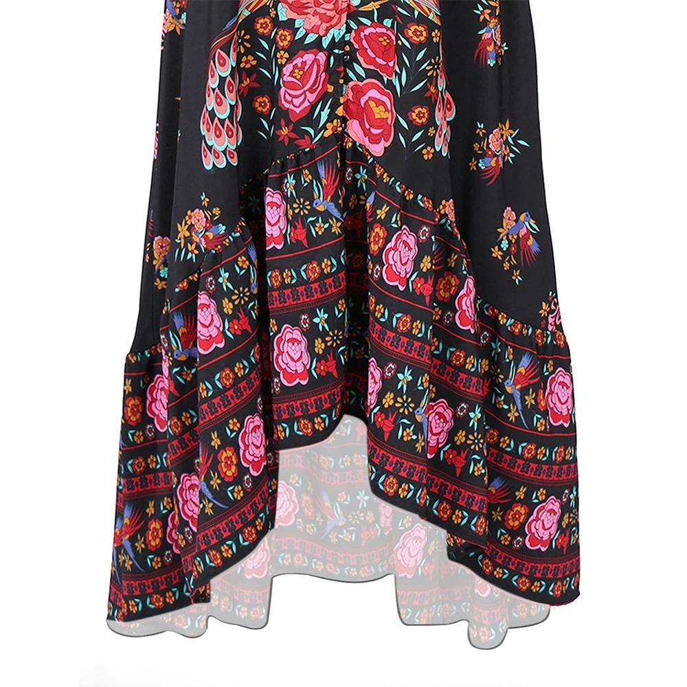 2017 летнее бохо платье Хиппи этнический сексуальный принт Ретро винтажное с