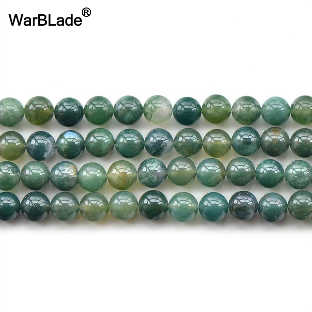 Бусины WarBLade AAAAA из натурального меха Моха травы агата оникс круглые бусины