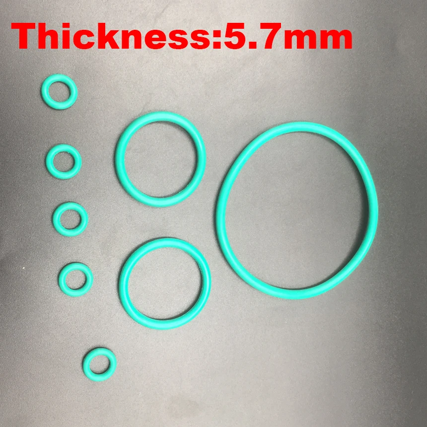 

1pc 110x5.7 110*5.7 115x5.7 115*5.7 OD*Thickness Green Fluoro FKM Fluorine Rubber O-Ring Grommet Washer Oil Seal O Ring Gasket