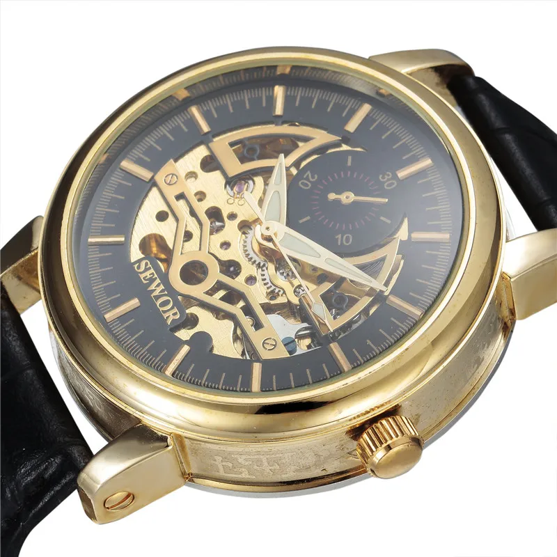 Sewor Relojes хомбре 2016 крокодил наручные часы мода Relogio Feminino скелет механическая рука