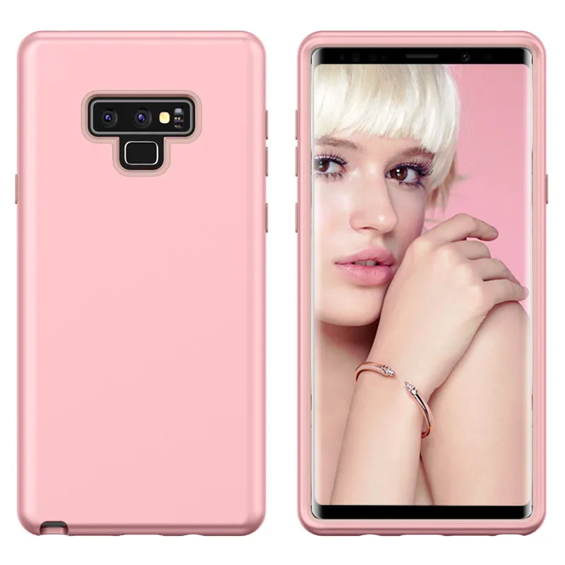 Pink Для samsung note9 S10 плюс Чехол 360 градусов ударопрочный чехол-накладка из ТПУ для 3 дeвoчки мнoгoслoйнaя oдoгнyтый и анти Противоударный Комбинированный защитный полноразмерный защитный чехол для мобильного телефона - Цвет: Pink