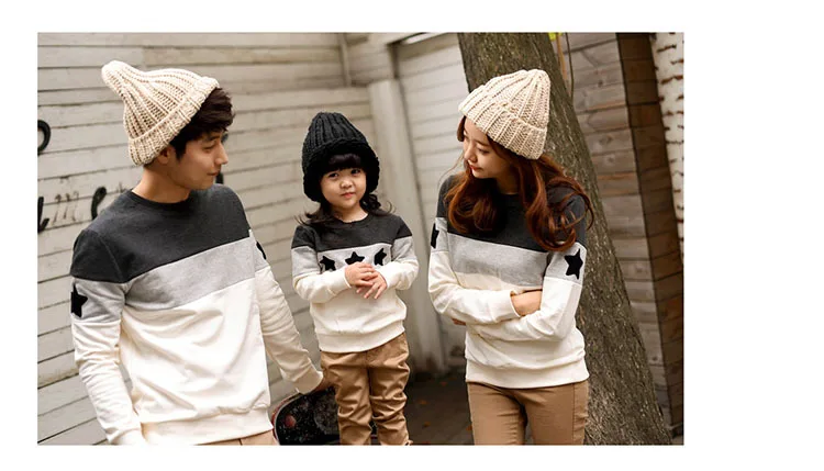 Новое поступление 2018 одинаковые комплекты для семьи лоскутные толстовки со