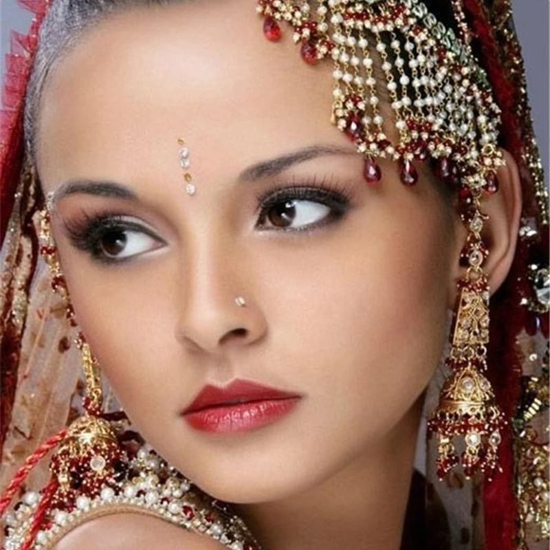 60 шт./компл. имитация носа пирсинга кольцо для из нержавеющей стали в индийском