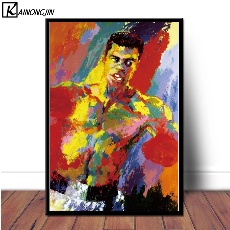 002 Плакат Muhammad Ali King Boxer мотивационные плакаты и принты на холсте настенная художественная картина для гостиной домашний декор - Цвет: 002