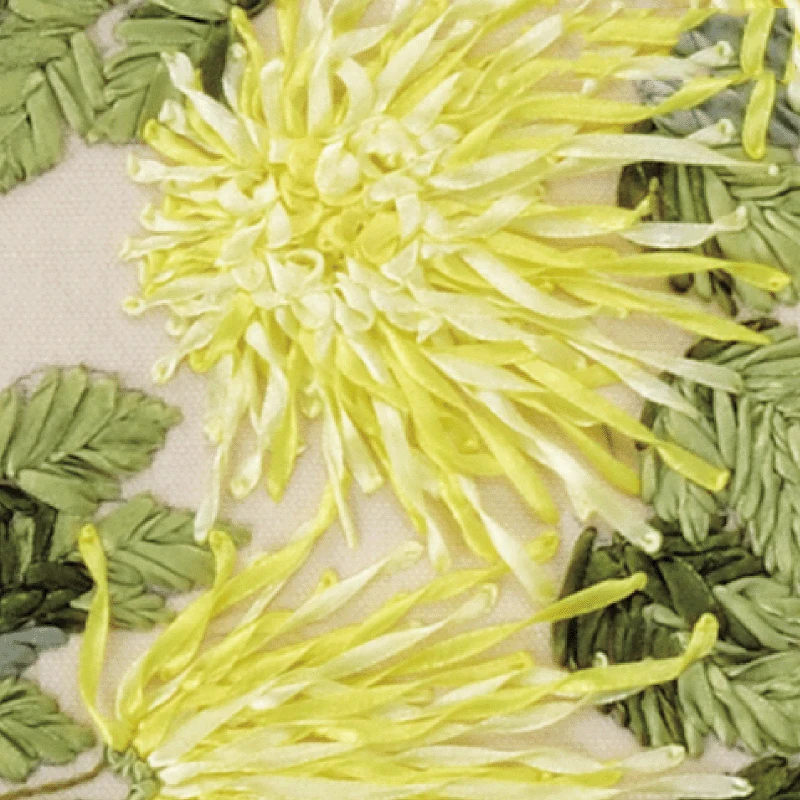 Вышивка в традиционном китайском стиле с узором из хризантем и цыплят лента для